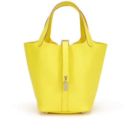 Hermes Lime Clemence Picotin Lock 18 Palladium Hardware