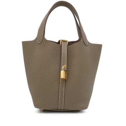 Hermes Etoupe Clemence Picotin Lock 18 Gold Hardware