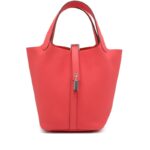 Hermes Rose Texas Clemence Picotin Lock 18 Palladium Hardware