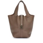Hermes Etoupe Clemence Picotin Lock 18 Palladium Hardware