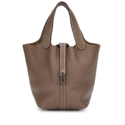 Hermes Etoupe Clemence Picotin Lock 18 Palladium Hardware