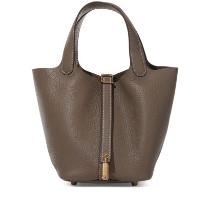 Hermes Etoupe Clemence Picotin Lock 18 Gold Hardware