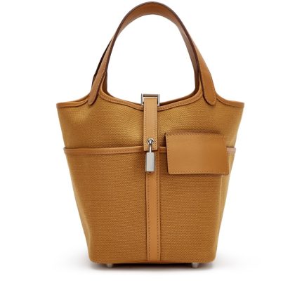 Hermes Sesame Swift and Toile Goeland Cargo Picotin Lock 18 Palladium Hardware