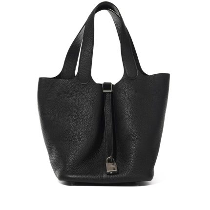 Hermes Black Clemence Picotin Lock 22 Palladium Hardware