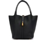 Hermes Black Clemence Picotin Lock 22 Gold Hardware