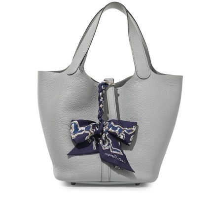 Hermes Bleu Pale Clemence Picotin Lock 22 Palladium Hardware