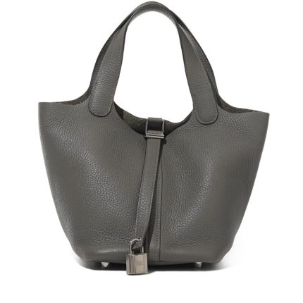 Hermes Gris Meyer Clemence Picotin Lock 18 Palladium Hardware