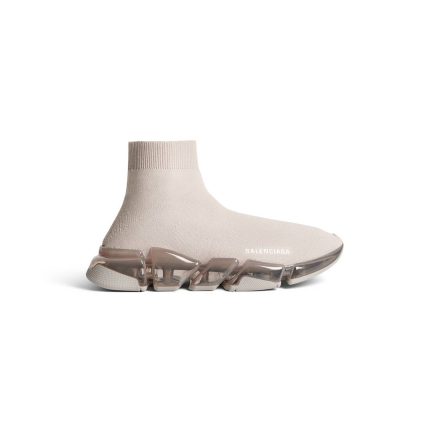 Womens Speed 2.0 Full Clear Sole Recycled Knit Sneaker  in Light Beige