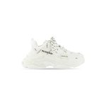 Womens Triple S Sneaker Allover Logo in White/black