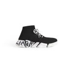 Womens Speed 2.0 Lace-up Graffiti Recycled Knit Sneaker  in Black