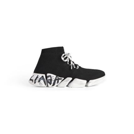 Womens Speed 2.0 Lace-up Graffiti Recycled Knit Sneaker  in Black