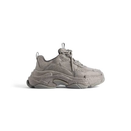 Mens Triple S Sneaker With Rhinestones  in Dark Grey