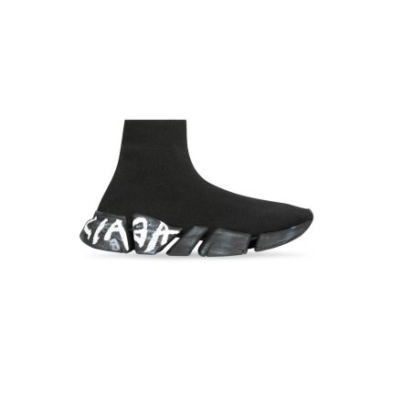Mens Speed 2.0 Graffiti Recycled Knit Sneaker  in Black