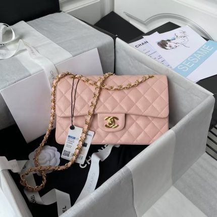 Chanel Small Classic Handbag Caviar Gold Hardware
