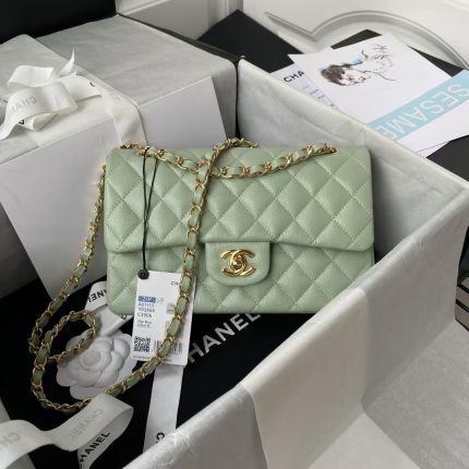 Chanel Small Classic Handbag Caviar Gold Hardware