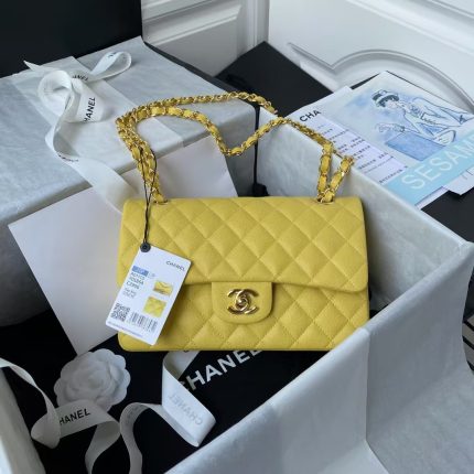 Chanel Small Classic Handbag Caviar Gold Hardware