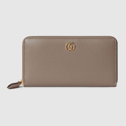 GG Marmont Pink Interior Zip Around Wallet