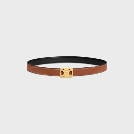 MEDIUM REVERSIBLE FRAMED TRIOMPHE BELT in TAURILLON AND NATURAL CALFSKIN