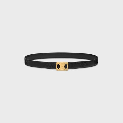 MEDIUM REVERSIBLE FRAMED TRIOMPHE BELT in TAURILLON AND LIZARD EMBOSSED CALFSKIN