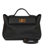 Hermes 24/24 Bag 29 Black Togo and Swift Gold Hardware
