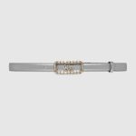 Thin belt with crystal Double G buckle