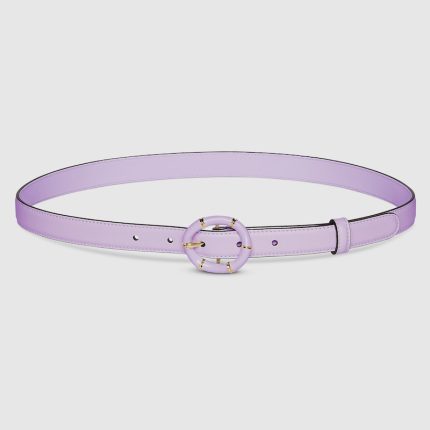 Thin belt with round bamboo buckle
