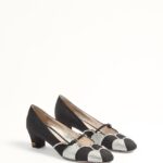 BOWOW PUMPS IN MOIR?? FABRIC WITH CRYSTALS 45MM