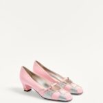 BOWOW PUMPS IN MOIR?? FABRIC WITH CRYSTALS 45MM