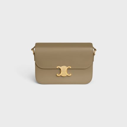 CLASSIQUE TRIOMPHE BAG IN SHINY CALFSKIN BROWN SEPIA