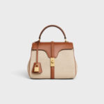SMALL 16 BAG IN TEXTILE AND NATURAL CALFSKIN NATURAL / TAN