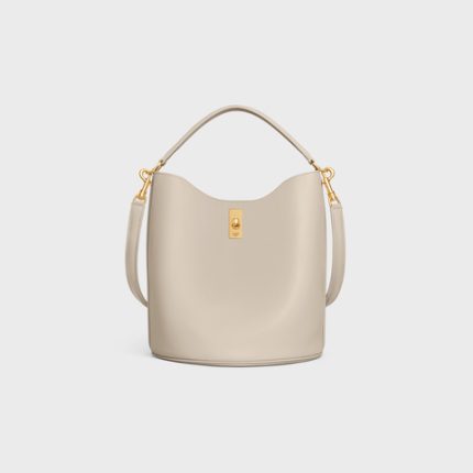 BUCKET 16 BAG IN SMOOTH CALFSKIN LIGHT STONE