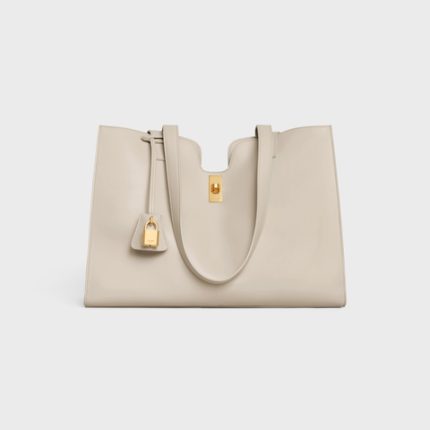CABAS 16 IN SMOOTH CALFSKIN LIGHT STONE