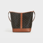 MEDIUM BUCKET IN TRIOMPHE CANVAS AND CALFSKIN TAN