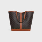 MEDIUM CABAS IN TRIOMPHE CANVAS AND CALFSKIN TAN