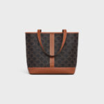 SMALL CABAS IN TRIOMPHE CANVAS AND CALFSKIN TAN