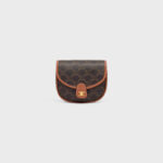 MINI BESACE IN TRIOMPHE CANVAS AND CALFSKIN TAN