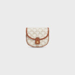 MINI BESACE IN TRIOMPHE CANVAS AND CALFSKIN WHITE
