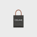 MINI VERTICAL CABAS IN TRIOMPHE CANVAS AND CALFSKIN WITH CELINE PRINT TAN