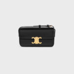SHOULDER BAG CLAUDE IN SHINY CALFSKIN BLACK