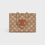 LARGE CABAS THAIS IN TEXTILE WITH TRIOMPHE CAMEL