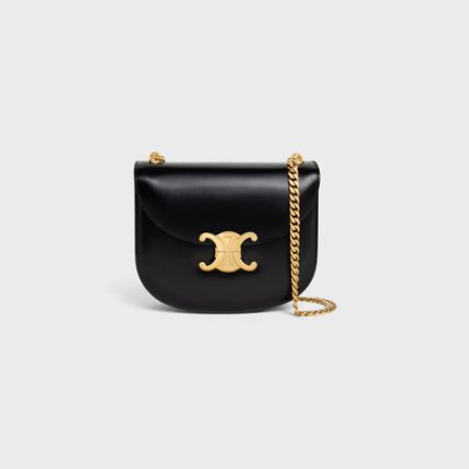 CHAIN BESACE CLEA IN SHINY CALFSKIN BLACK