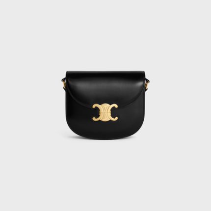BESACE CLEA IN SHINY CALFSKIN BLACK