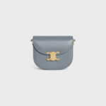 BESACE CLEA IN SHINY CALFSKIN BLUE GREY