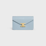 WALLET ON CHAIN MARGO IN SHINY CALFSKIN PALE BLUE