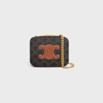 BOX ON CHAIN CUIR TRIOMPHE IN TRIOMPHE CANVAS AND CALFSKIN TAN
