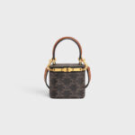 MINI VANITY CASE IN TRIOMPHE CANVAS AND CALFSKIN TAN