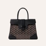 Goyard Saigon Tote Black Goyardine Canvas Palladium Hardware
