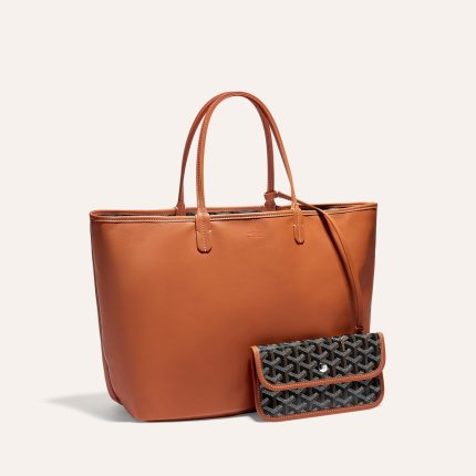 Goyard Goyardine Black and Brown Anjou PM Reversible Tote Palladium Hardware