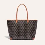 Goyard Artois Tote MM Black and Brown Goyardine Canvas & Chevroches Calfskin Palladium Hardware