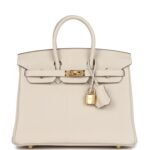 Hermes Birkin 25 Craie Togo Gold Hardware